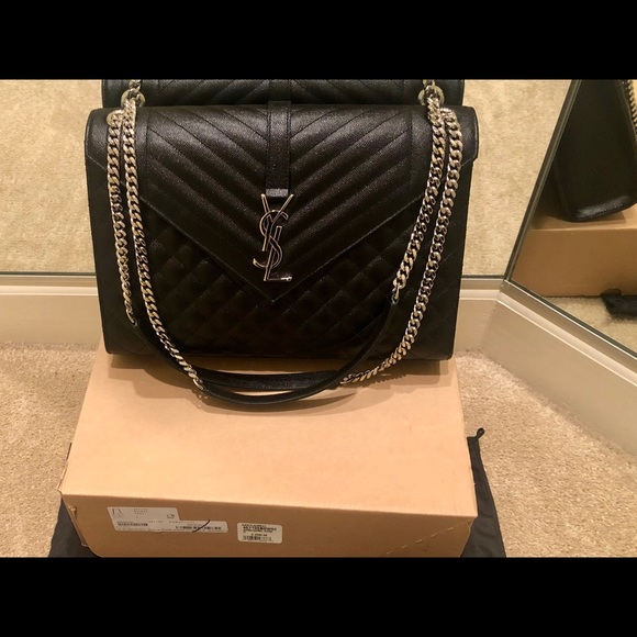 YSL ENVELOPE LARGE BAG IN MIX MATELASSÉ GRAIN - Picture 4 of 8